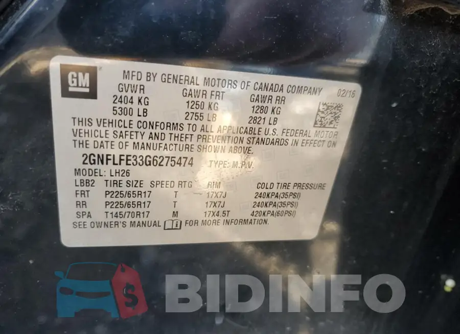 2GNFLFE33G6275474 Photo# 13
