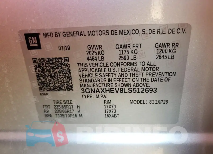3GNAXHEV8LS512693 Photo# 13