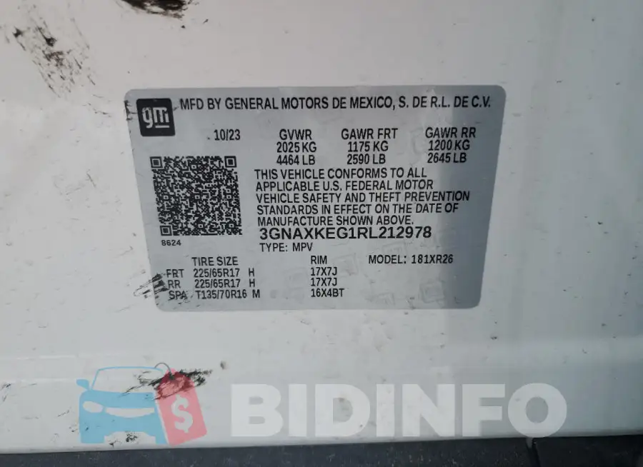 3GNAXKEG1RL212978 Photo# 13