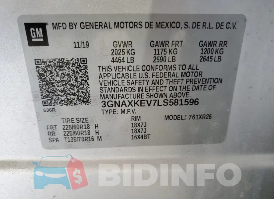 3GNAXKEV7LS581596 Photo# 13