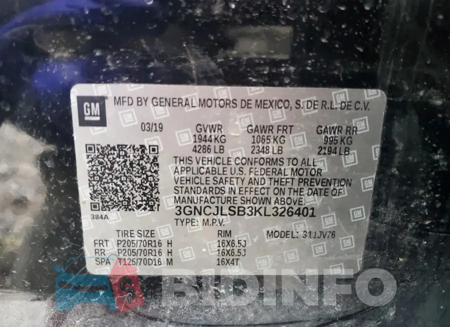 3GNCJLSB3KL326401 Photo# 13