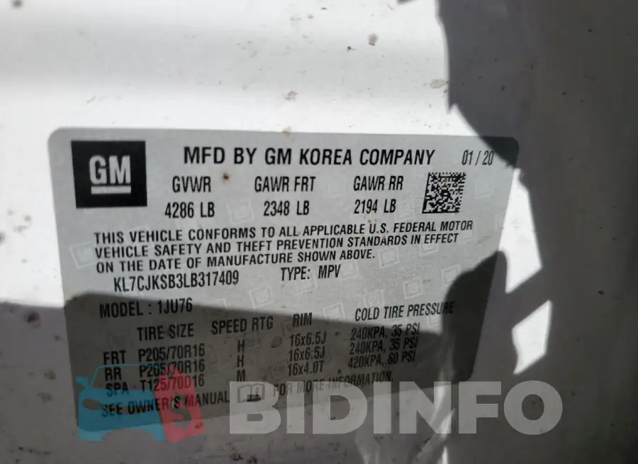 KL7CJKSB3LB317409 Photo# 12