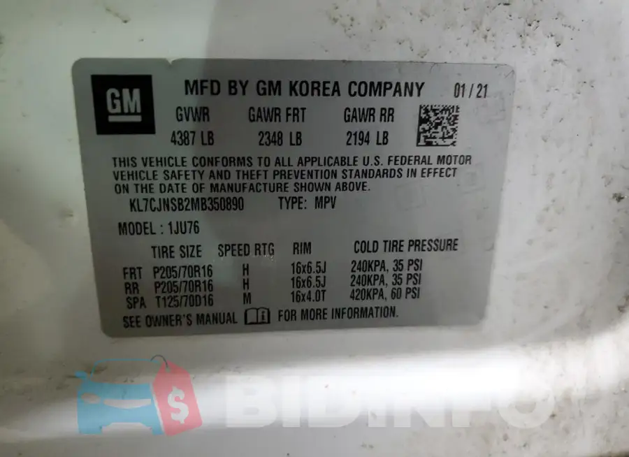 KL7CJNSB2MB350890 Photo# 13