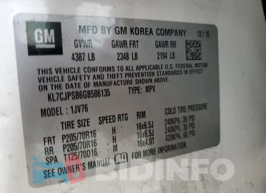 KL7CJPSB6GB586135 Photo# 13