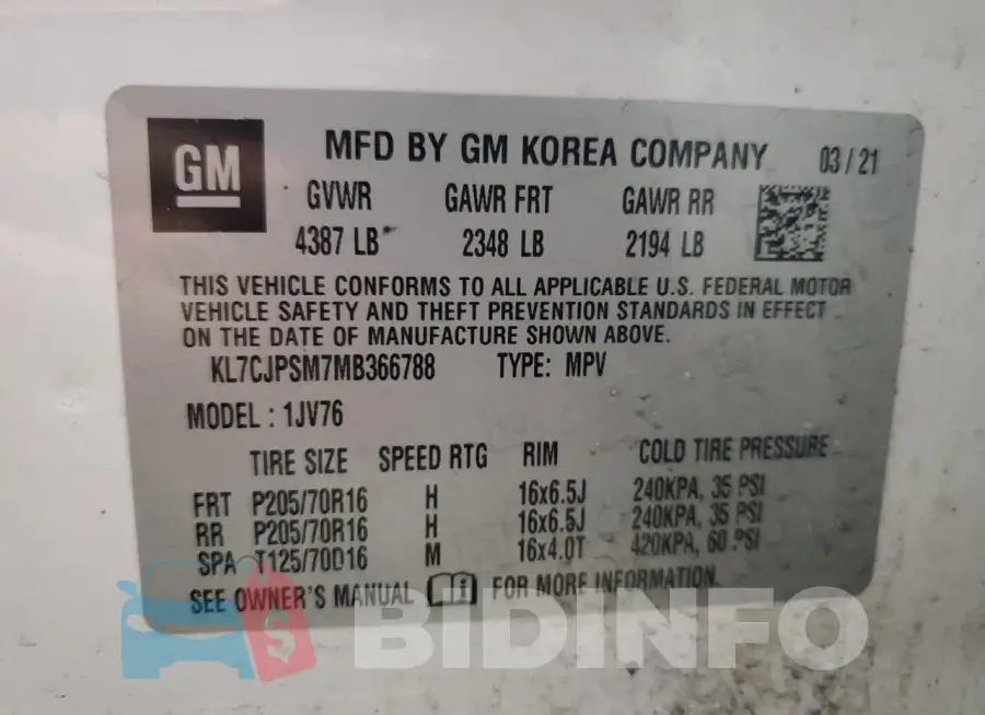 KL7CJPSM7MB366788 Photo# 13