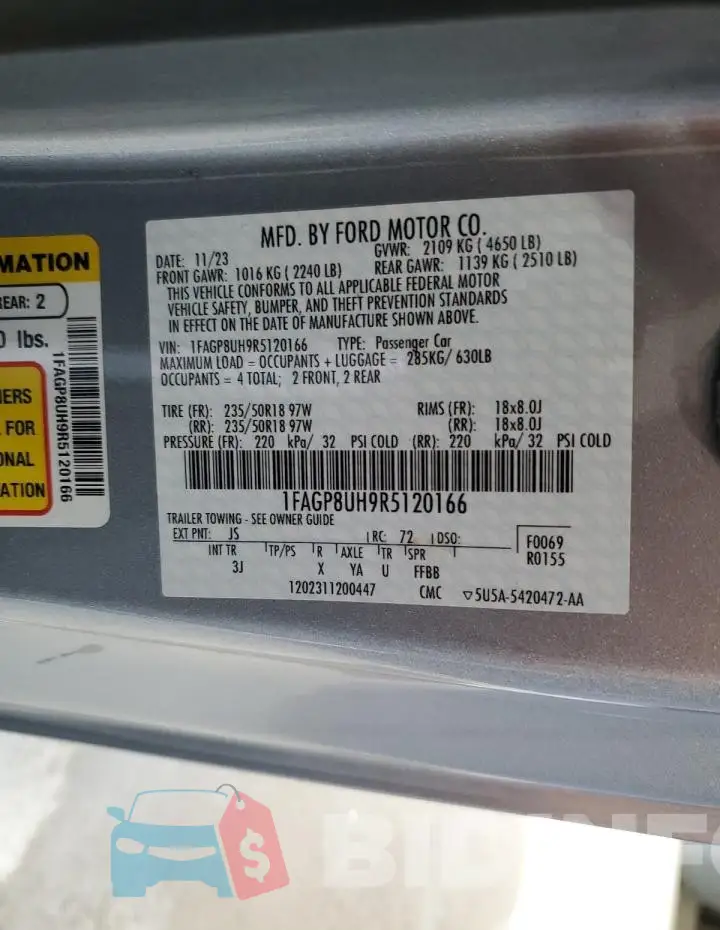 1FAGP8UH9R5120166 Photo# 12