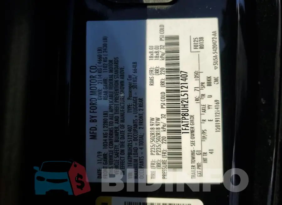 1FATP8UH2L5121407 Photo# 12
