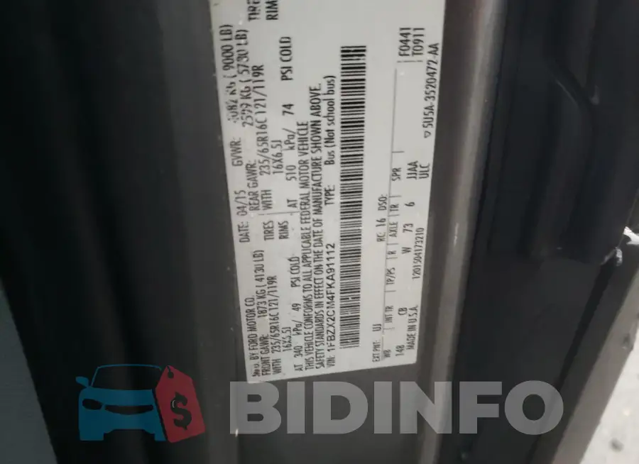 1FBZX2CM4FKA91112 Photo# 13