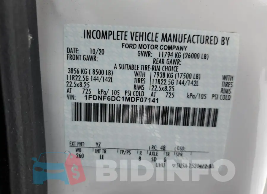 1FDNF6DC1MDF07141 Photo# 12