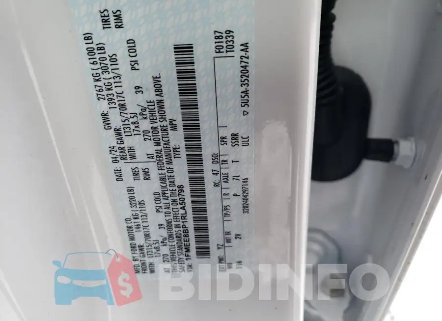 1FMEE8BP1RLA50798 Photo# 13