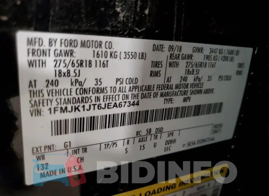 1FMJK1JT6JEA67344 Photo# 13