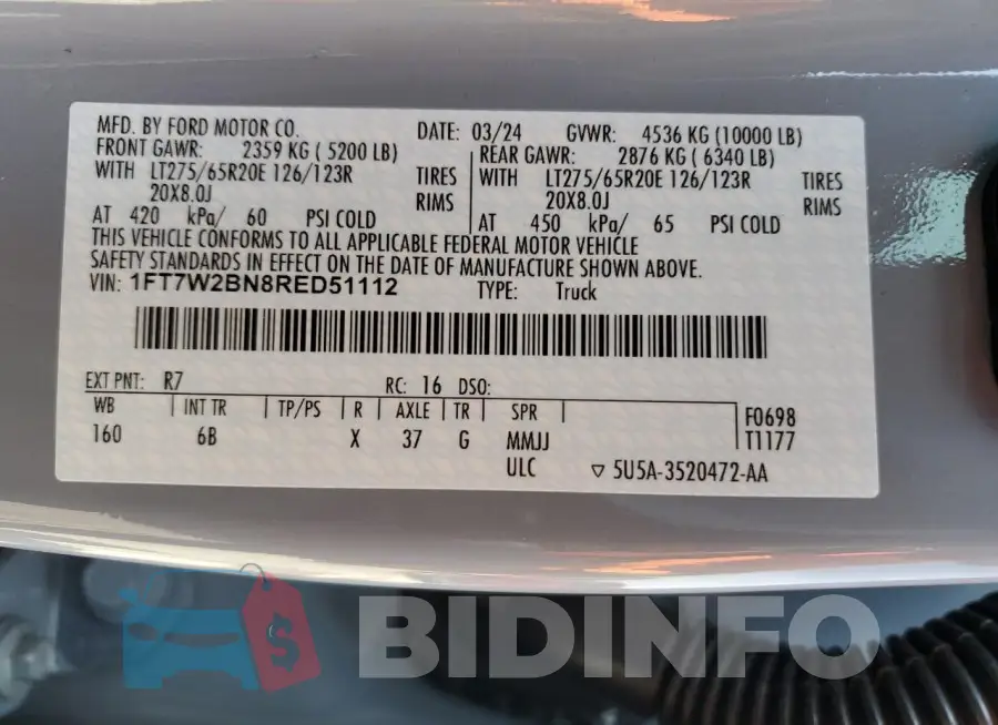 1FT7W2BN8RED51112 Photo# 12