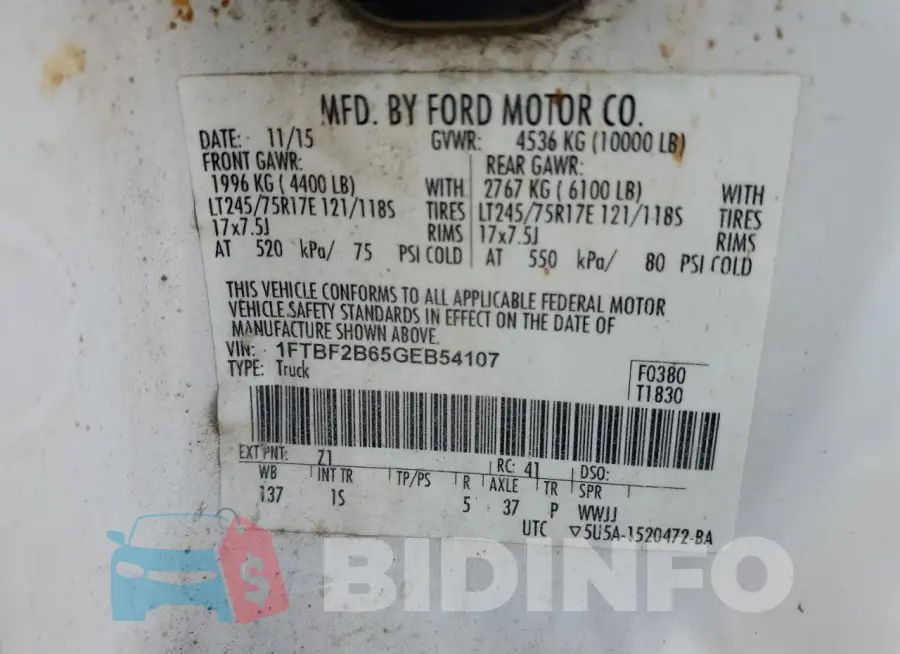 1FTBF2B65GEB54107 Photo# 12