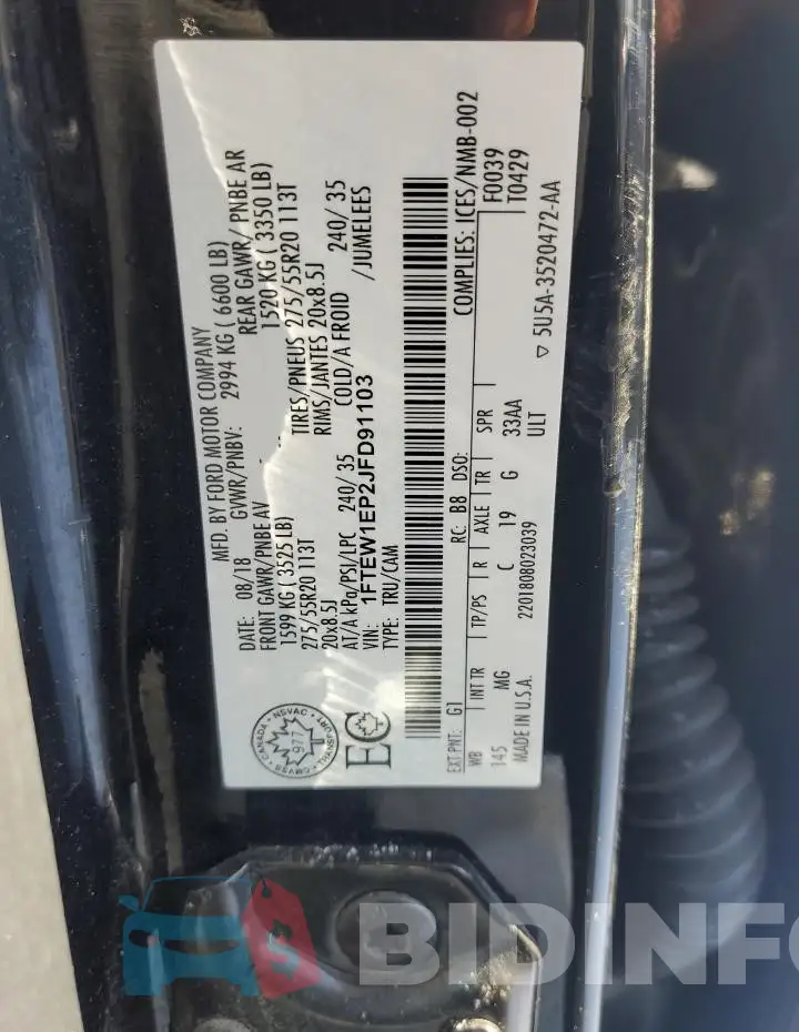 1FTEW1EP2JFD91103 Photo# 12