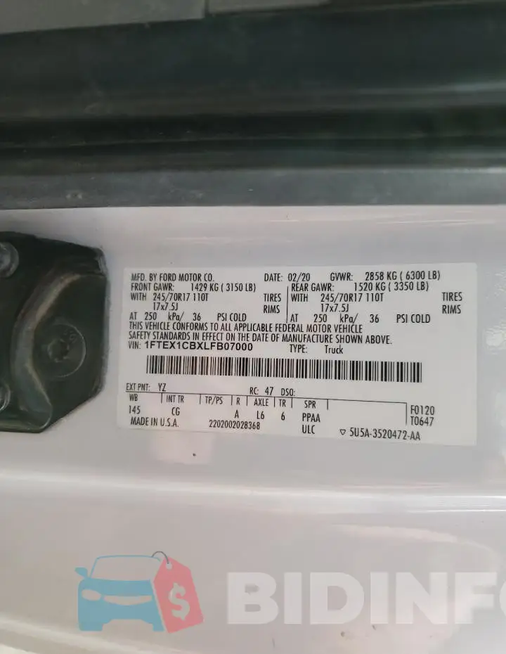 1FTEX1CBXLFB07000 Photo# 12