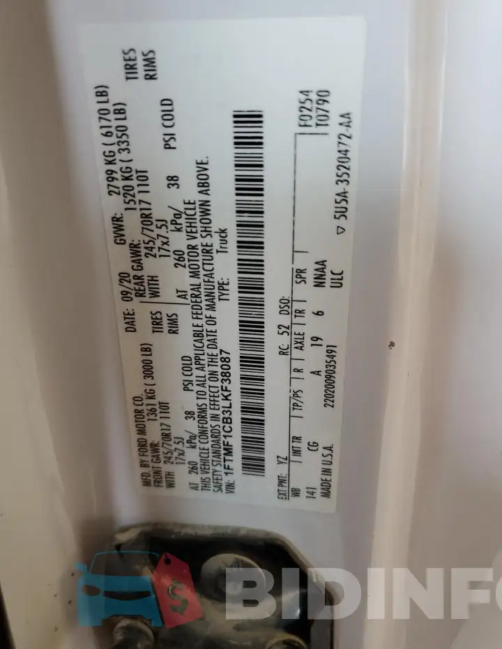 1FTMF1CB3LKF38087 Photo# 12