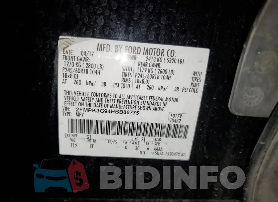 2FMPK3G94HBB86775 Photo# 13