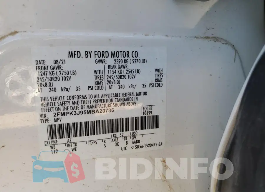 2FMPK3J95MBA20736 Photo# 13
