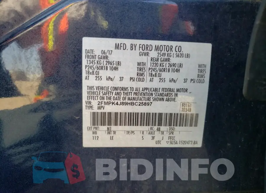 2FMPK4J89HBC25897 Photo# 14