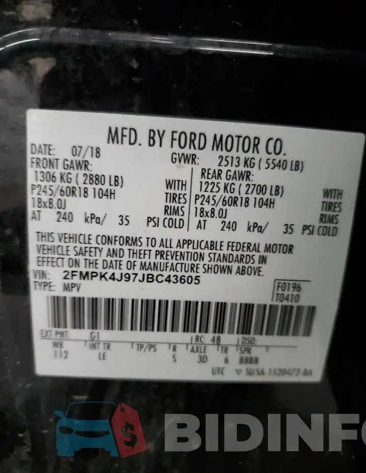 2FMPK4J97JBC43605 Photo# 14