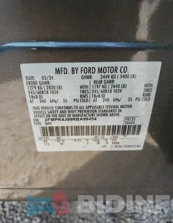 2FMPK4J99RBA99454 Photo# 12