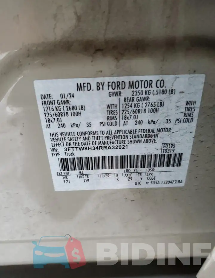 3FTTW8H34RRA32021 Photo# 12