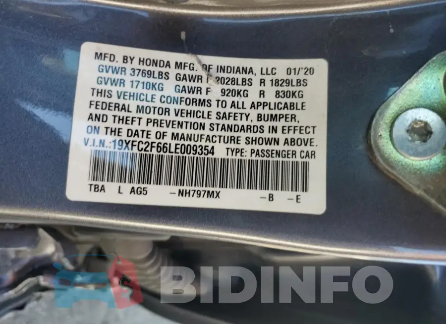 19XFC2F66LE009354 Photo# 12