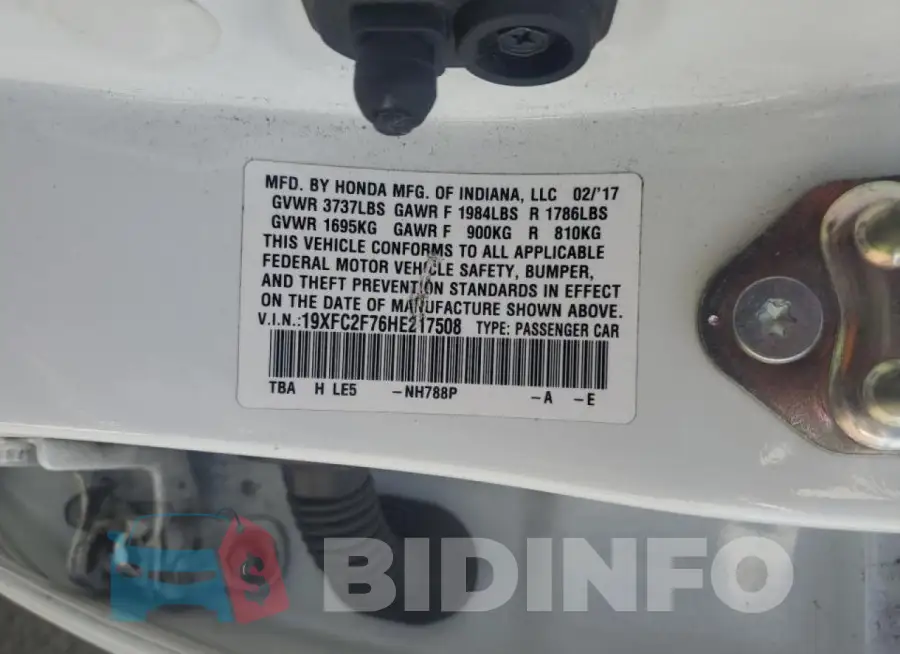 19XFC2F76HE217508 Photo# 13