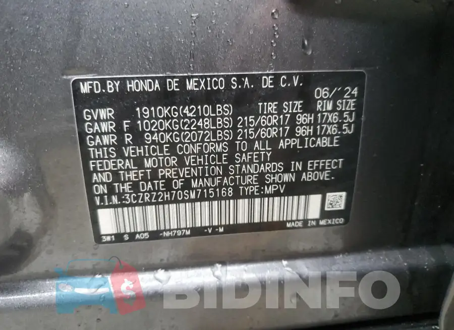 3CZRZ2H70SM715168 Photo# 12