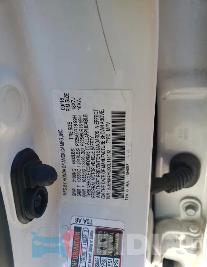 5J6RM4H9XGL115102 Photo# 13