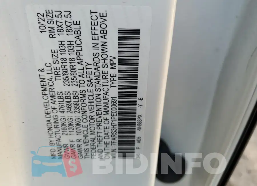 7FARS3H71PE000691 Photo# 13