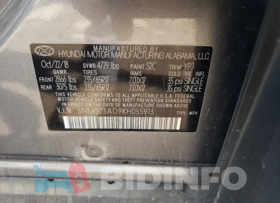 5NMS23AD9KH055913 Photo# 14