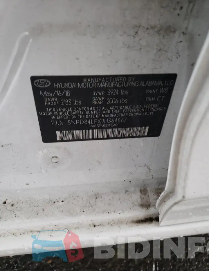 5NPD84LFXJH364867 Photo# 13