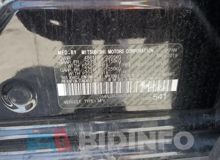 JA4AD3A3XKZ043918 Photo# 13
