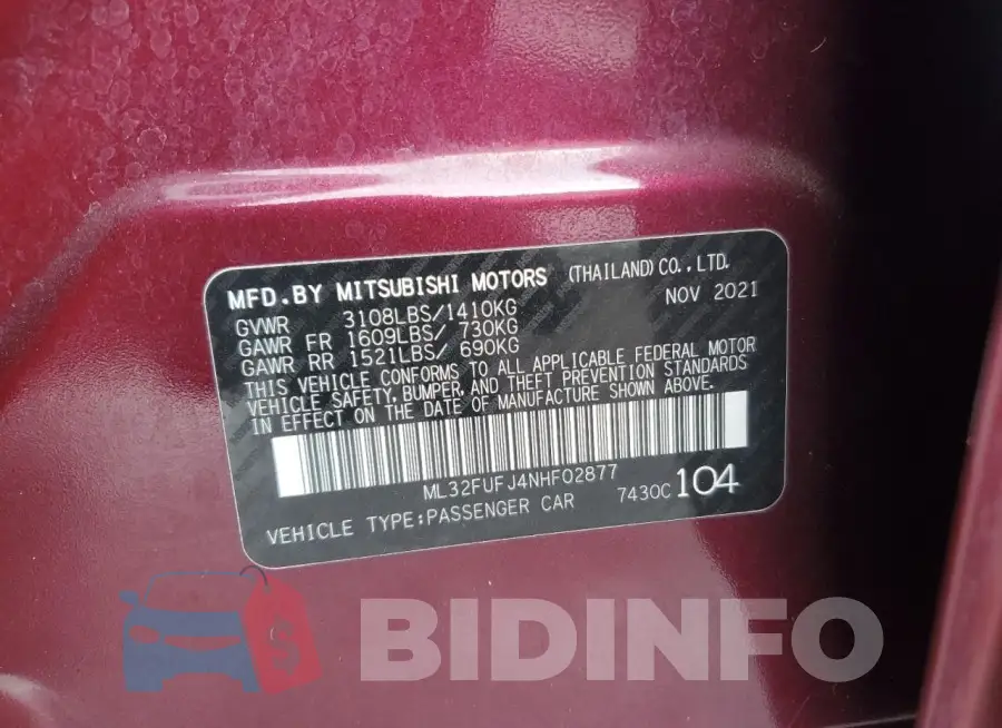 ML32FUFJ4NHF02877 Photo# 12