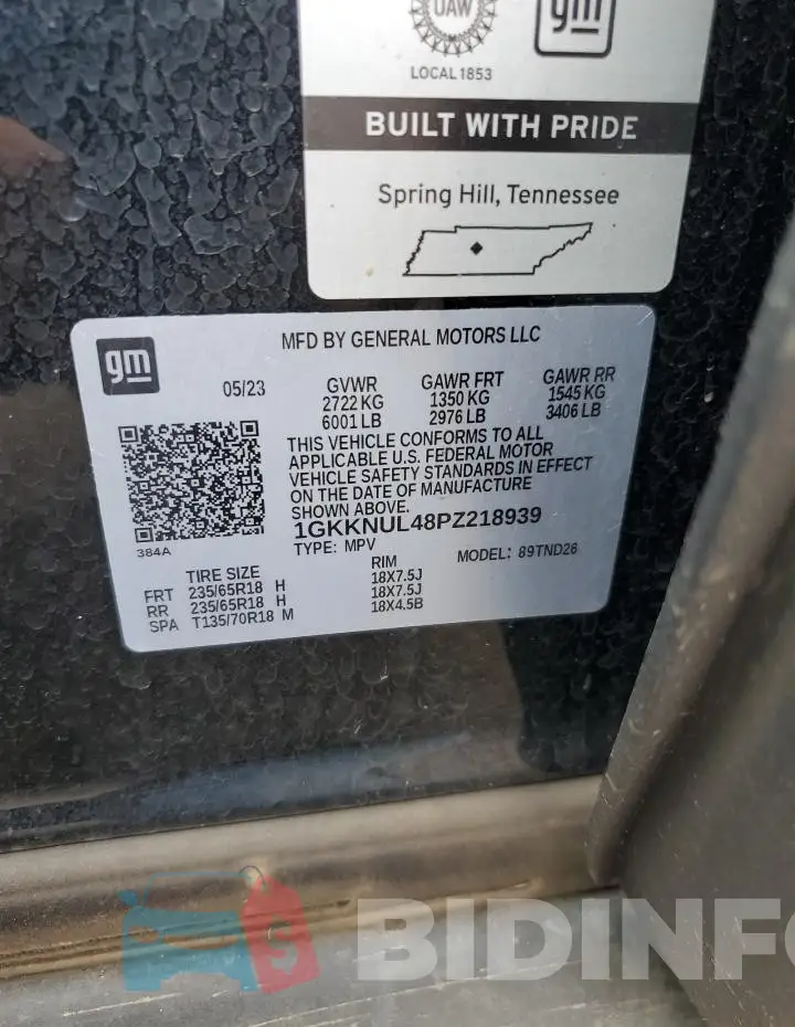 1GKKNUL48PZ218939 Photo# 13