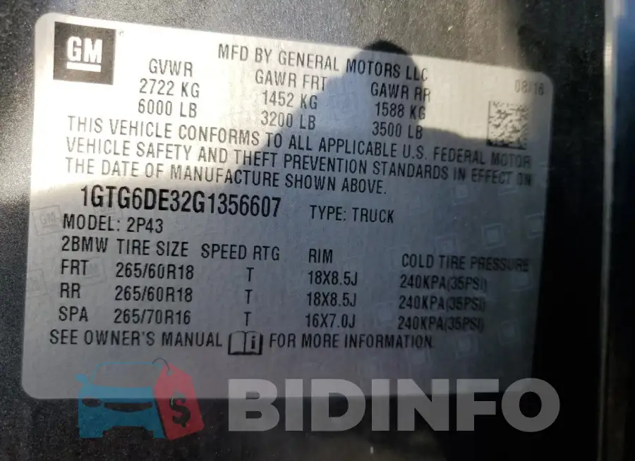 1GTG6DE32G1356607 Photo# 13