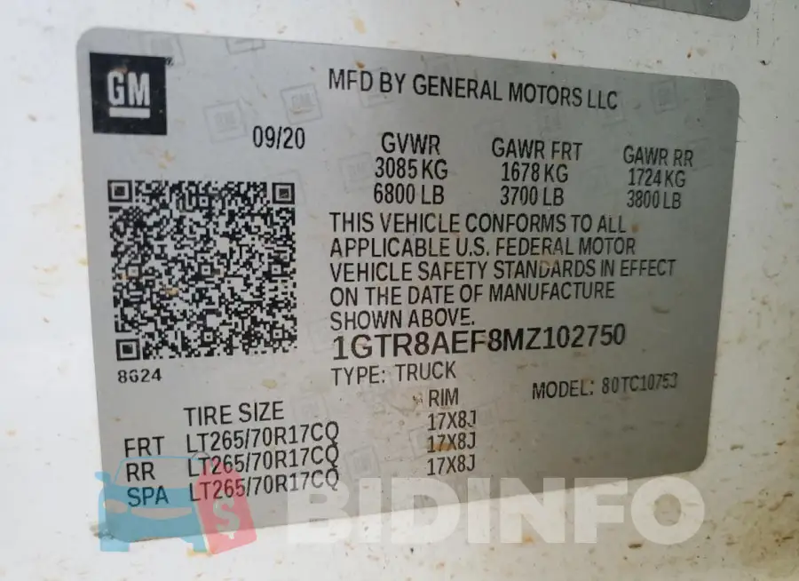 1GTR8AEF8MZ102750 Photo# 12