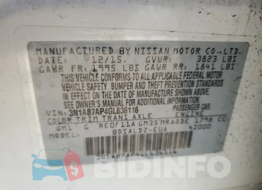 3N1AB7AP4GL636116 Photo# 12