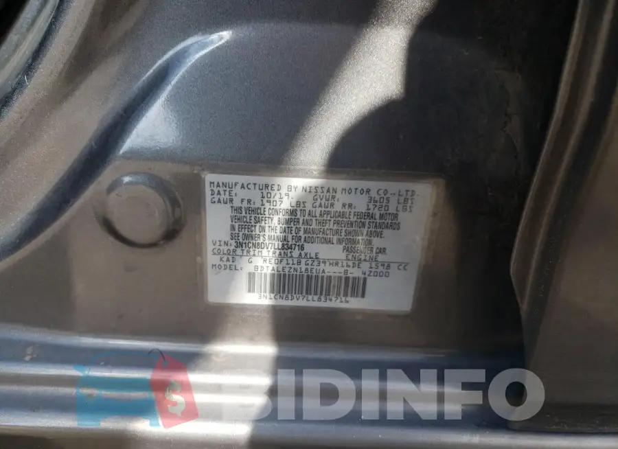3N1CN8DV7LL834716 Photo# 12