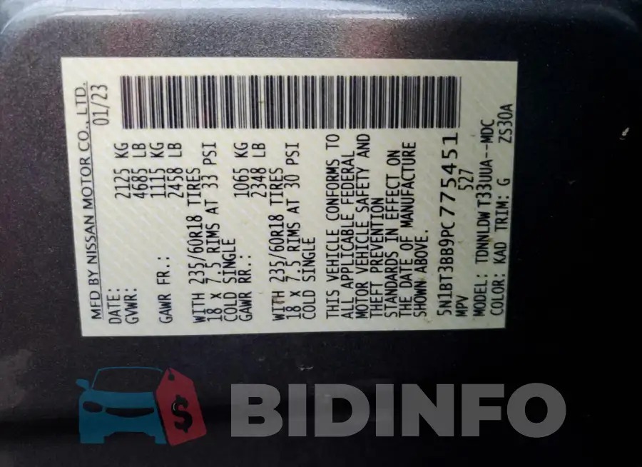 5N1BT3BB9PC775451 Photo# 12
