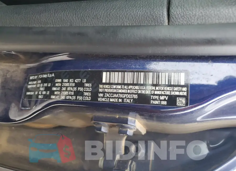 ZACCJAAT6GPD03765 Photo# 13
