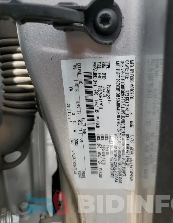 1FADP3F20GL230384 Photo# 12