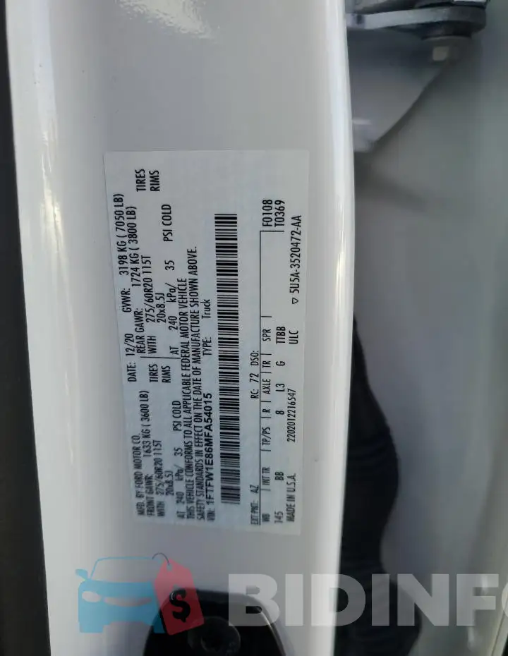 1FTFW1E86MFA54015 Photo# 12