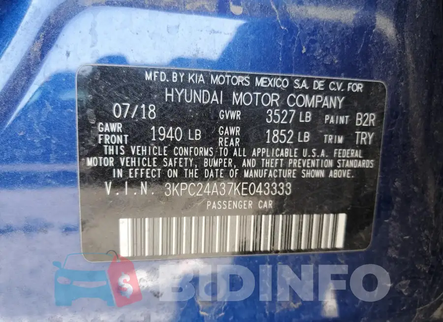 3KPC24A37KE043333 Photo# 12