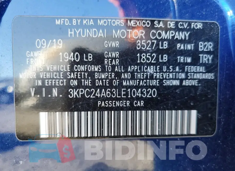 3KPC24A63LE104320 Photo# 12