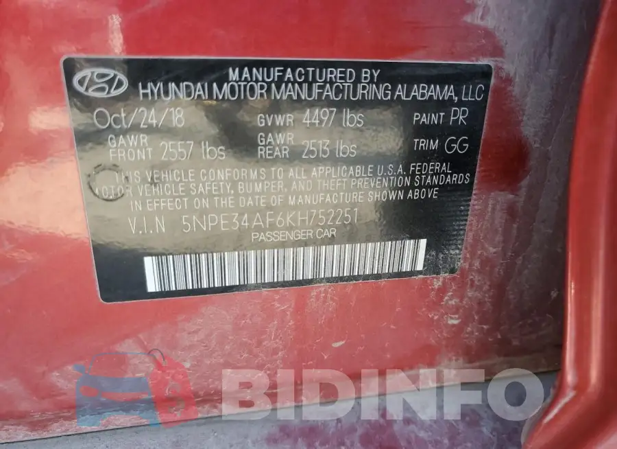 5NPE34AF6KH752251 Photo# 12