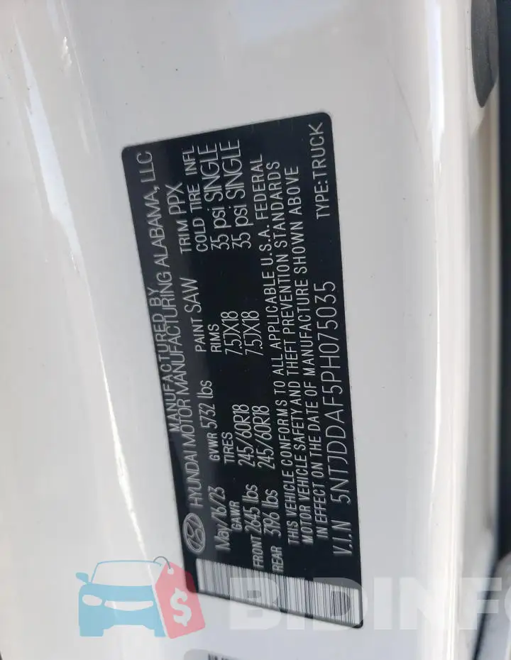 5NTJDDAF5PH075035 Photo# 12