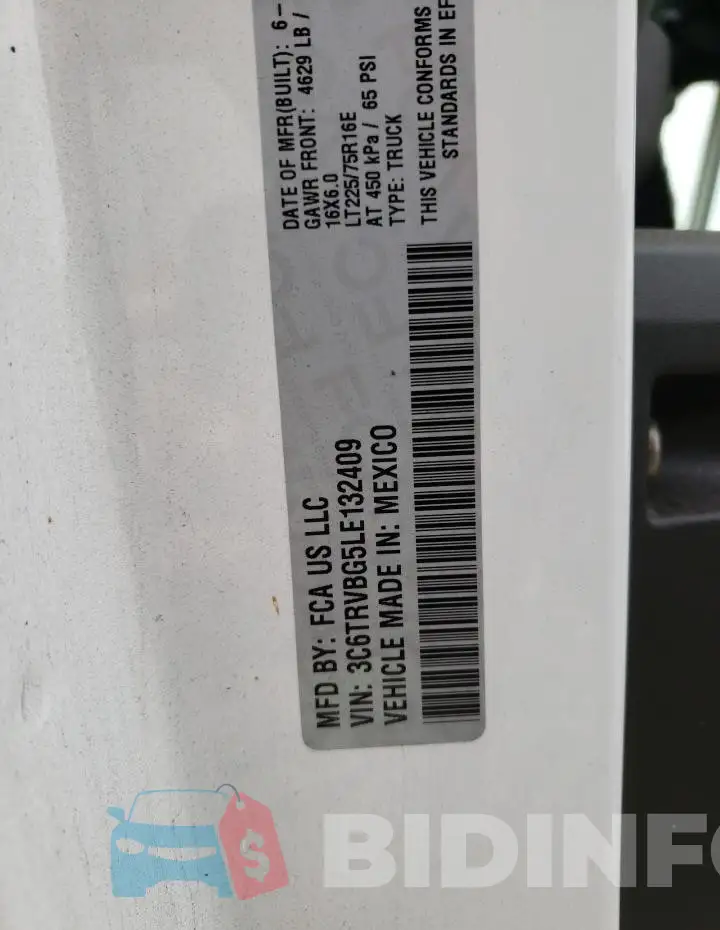 3C6TRVBG5LE132409 Photo# 12