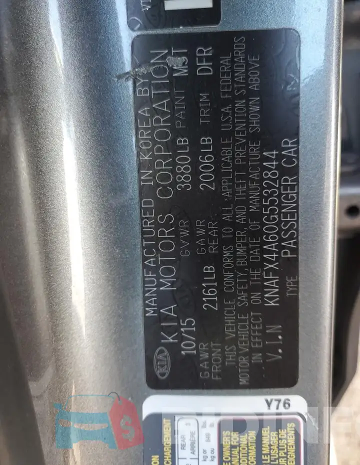 KNAFX4A60G5532844 Photo# 12